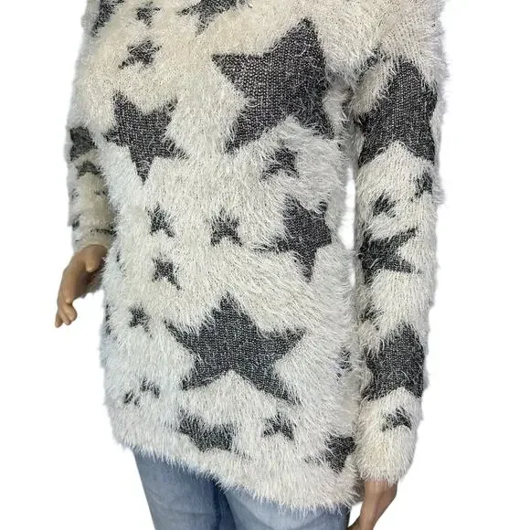 2/$15 Yoki Eyelash Star Furry Sweater Ivory Plush Size S - Picture 8 of 13
